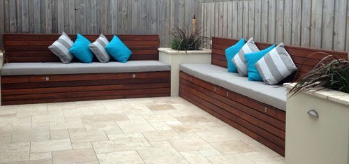 Outdoor Cushions In DRYFLOW outdoor foam and Sunbrella Cadet Grey