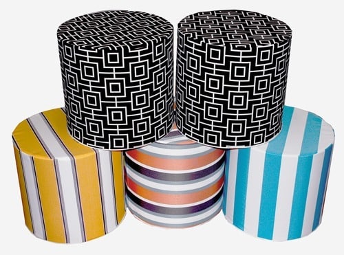 Ottomans in Warwick fabrics