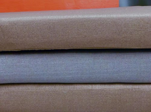 Outdoor Daybeds In New Sunbrella Linen Stone and Linen Sesame